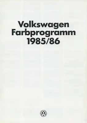 VW Farbprogramm 1985 / 86