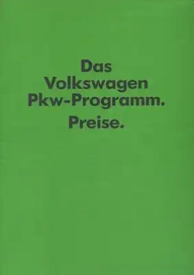 VW Preisliste 8.1983