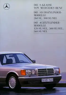 Mercedes-Benz 260 SE - 560 SEL Prospekt 8.1988