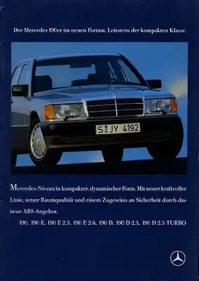 Mercedes-Benz 190 Prospekt 8.1988