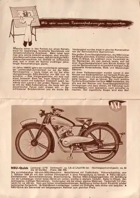 NSU Motorrad Programm 1938