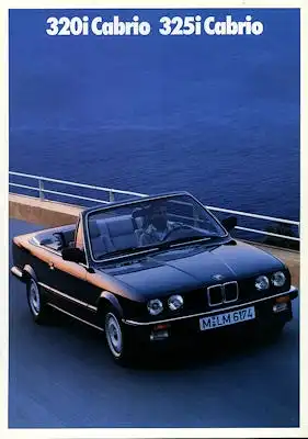 BMW 320i 325i Cabrio Prospekt 1989
