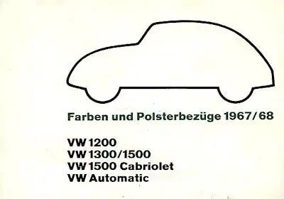 VW Käfer Farben und Polsterbezüge 1967/68