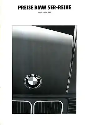 BMW 5er Preisliste 3.1992