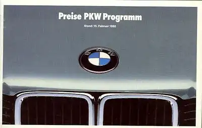 BMW Preisliste 2.1988