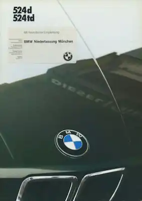 BMW 524d 524td Prospekt 1987