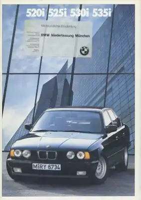 BMW 520i 525i 530i 535i Prospekt 1988