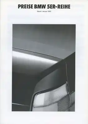 BMW 5er Preisliste 1.1992