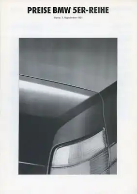 BMW 5er Preisliste 9.1991