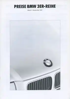 BMW 3er Limousine Preisliste 9.1991