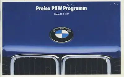 BMW Preisliste 4.1987