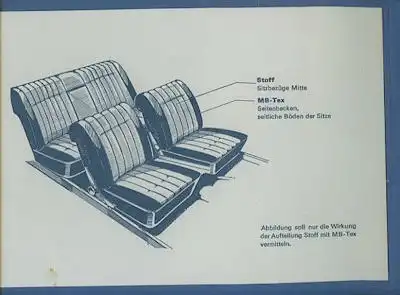 Mercedes-Benz 250 Limousine Polster Mustermappe 1970