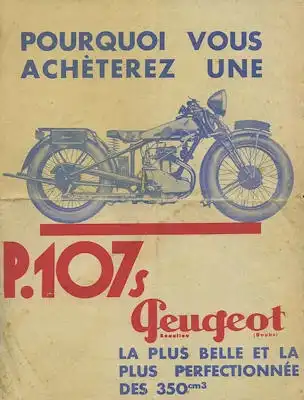 Peugeot P 107s Prospekt ca. 1930