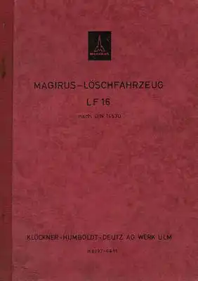 Magirus-Deutz Löschfahrzeug LF 16 Bedienungsanleitung 1962