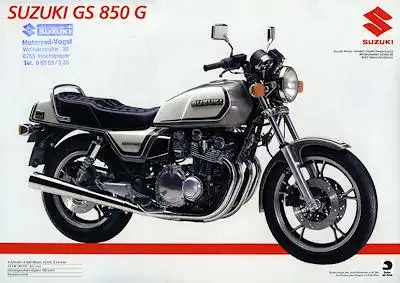 Suzuki GR 650 X + GS 850 G Prospekt 1985
