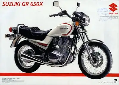 Suzuki GR 650 X + GS 850 G Prospekt 1985