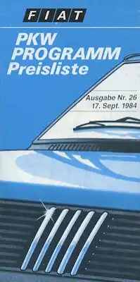 Fiat Preisliste 9.1984