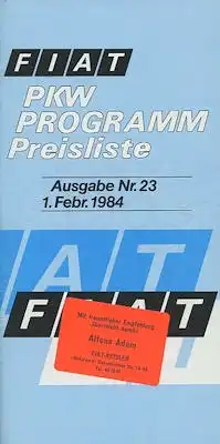 Fiat Preisliste 2.1984