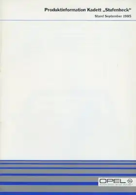 Opel Kadett E Stufenheck Produktinformation 9.1985