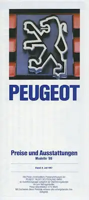 Peugeot Preisliste 7.1987