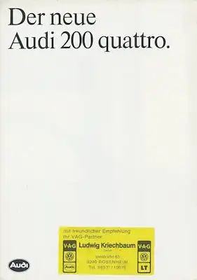 Audi 200 Quattro Prospekt ca. 1984