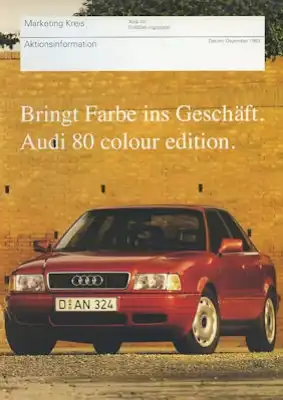 Audi 80 B 4 Color Edition Prospekt 12.1993