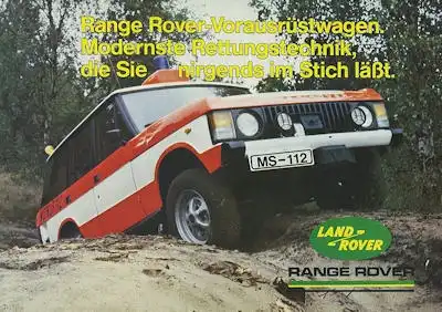 Range Rover mit Rettungstechnik Prospekt 1980er Jahre