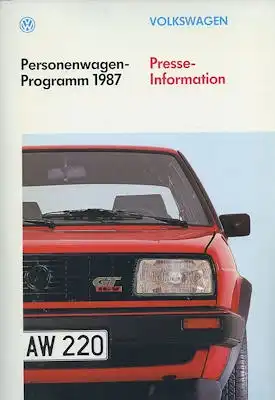 VW Pressemappe 2.1987
