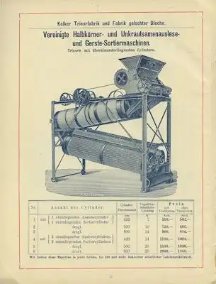 Mayer & Cie. Kalker Trieurfabrik Katalog 1897