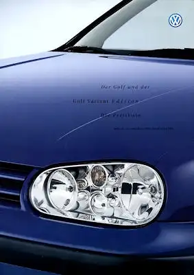 VW Golf 4 / Variant Edition Preisliste 1.2000