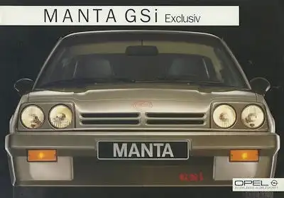 Opel Manta GSI Exclusive Prospekt 4.1985