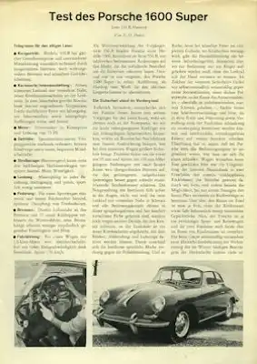 Porsche 356 B 1600 Super Test 1960