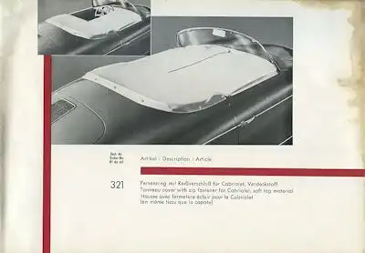 Porsche 356 B Zubehör-Liste 9.1959