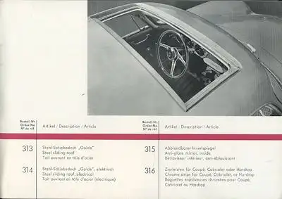 Porsche 356 B Zubehör-Liste 11.1959