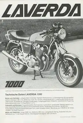 Laverda 500 SFC / 1000 Prospekt ca. 1978