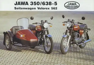 Jawa 350/638-5 mit SW Velorex 562 Prospekt ca. 1980