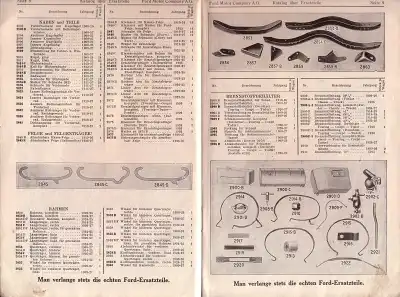 Ford T Ersatzteilliste 1927