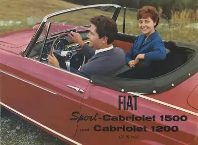 Fiat 1200 + 1500 Cabriolet Prospekt ca. 1960