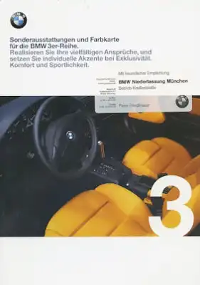 BMW 3er Sonderausstattung und Farben Prospekt 1998