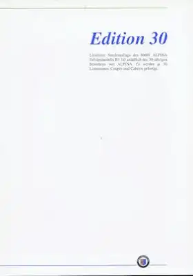 BMW Alpina B 3 3,0 Edition 30 Datenblatt 3.1995
