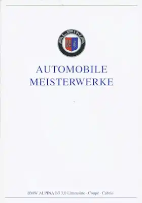 BMW Alpina B 3 3,0 Prospekt 9.1993