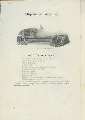 AGA 6/20 PS Bedienungsanleitung 1920er Jahre