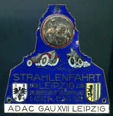 Plakette Strahlenfahrt nach Leipzig 24.11.1928