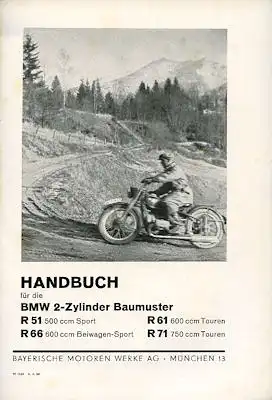BMW R 51 61 66 71 Bedienungsanleitung 1938