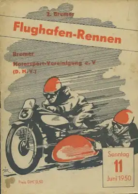 Programm 2. Bremer Flughafen-Rennen 11.6.1950