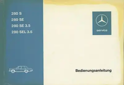 Mercedes-Benz 280 S SE SEL 3.5 Bedienungsanleitung 1972
