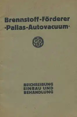 Pallas Vergaser Autovacuum 1923/24