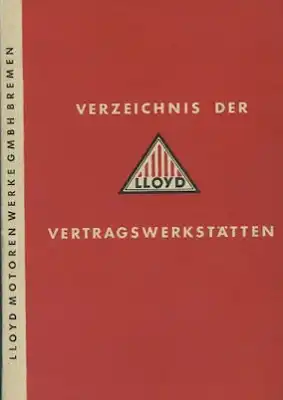 Lloyd Verzeichnis für Vertragswerkstätten 1957