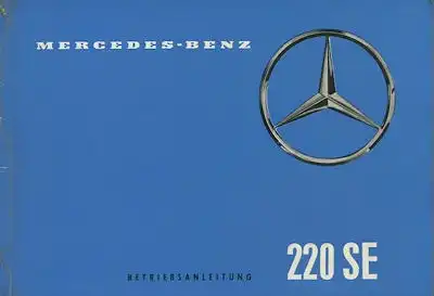 Mercedes-Benz 220 SE Bedienungsanleitung 5.1961