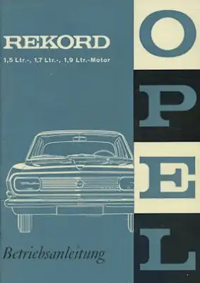 Opel Rekord B Bedienungsanleitung 8.1965